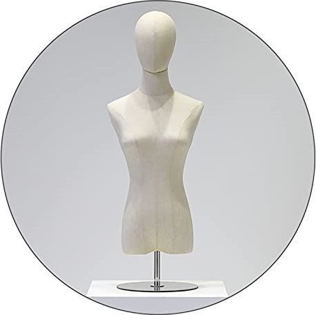 LYSGST Female Mannequin Torso Body, 75-110cm Adjustable Clothing Store Display Stand, Dress Form Busts with Head, Metal Base Sewing Hanger, 2 Sizes