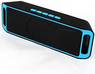 CHYSP Draagbare Bluetooth Speaker Draadloze Mini Speaker Versterker Stereo Subwoofer Speaker TF USB FM Radio Ingebouwde Mic Dual Bass SP208 (Kleur: A)