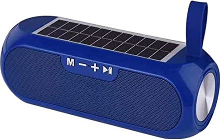 FIFAYYUIO Krachtige luidspreker met zonneplaat, Bluetooth-compatibele waterdichte stereomuziekdoos, Power Bank Boombox, USB AUX FM-radio, ideaal cadeau voor familielid,Blauw