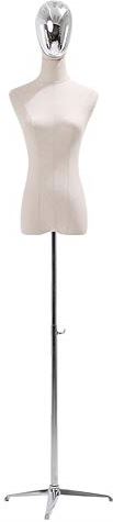 LYSGST Female Mannequin Torso Body Dress Form with Tripod Stand for Clothing Dress Jewelry Display Armless, 2 Colors
