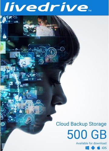 Livedrive Cloud Backup Storage 500GB - Windows/Mac/iOS/Android