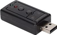 Sazao USB 2.0-geluidskaart, ABS 7.1-kanaals geluidskaart Externe volumeregelaars met 3,5 mm microfoonpoorten voor desktop voor laptop