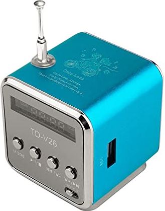 KALUO Mini draagbare USB Mp3 muziekspeler LCD-subwoofer aluminium digitale FM-radio luidspreker Bluetooth-luidspreker FM-ontvanger (blauw)