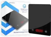 ViveGrace HOME ViveGrace HOME® Digitale Precisie Keukenweegschaal - Met Tarra Functie - Gehard Glas - Incl Batterijen - Zwart