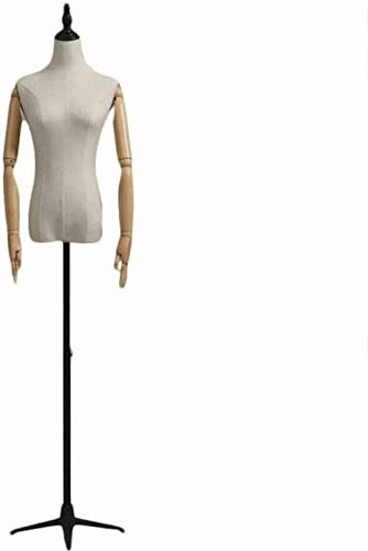 ROSG Pinnable Mannequin Body Torso Female Mannequin Adjustable Height Tailors Dummy Tripod Stand Clothing Display Jewelry Display