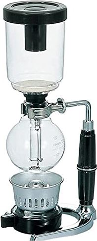 Habiba Modern koffiezetapparaat met sifon,Iced Coffee Maker met alcoholbrander,Transparant koffiezetapparaat met roestvrijstalen ondersteuning