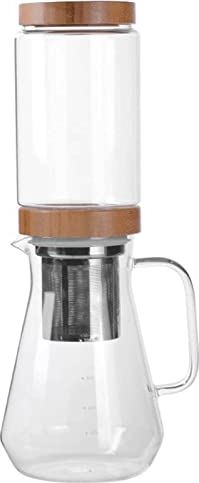 Habiba Thuis koud brouwkoffiezetapparaat, 1L/33.8oz ijskoffiezetapparaat, roestvrijstalen filter borosilicaatglas sifon koffiezetapparaat