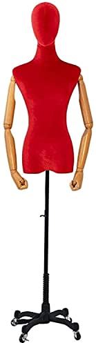 ROSG Pinnable Mannequin Body Torso Body Seamstress Mannequin Height-Adjustable Caster Clothing Store Shelf Display Stand Model Manikins