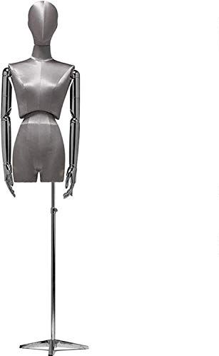 ROSG Pinnable Mannequin Body Torso Mannequin Dressmakers Dummies Fashion Students Display Bust with Metal Base Height Adjustable for Clothing Show