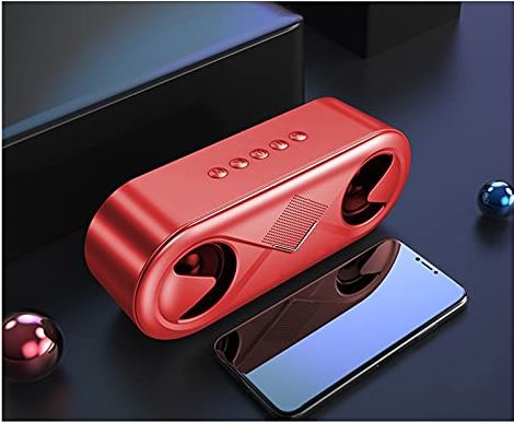 VDFSVDGHVHJ Computer Speakers Portable Wireless Bluetooth 5.0 Speaker 4D Stereo Sound Loudspeaker Outdoor Double Speakers Support TF Card/USB Drive/AUX Player Computer PC Monitor Gaming Speakers (Red)