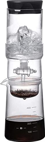 Habiba Draagbaar koud brouwen koffiezetapparaat, sifon koffiezetapparaat met herbruikbaar filter, 400 ml/13.5 oz borosilicaatglas koffiezetapparaat