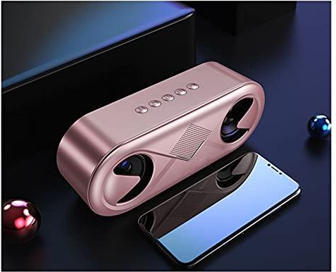 VDFSVDGHVHJ Computer Speakers Portable Wireless Bluetooth 5.0 Speaker 4D Stereo Sound Loudspeaker Outdoor Double Speakers Support TF Card/USB Drive/AUX Player Computer PC Monitor Gaming Speakers (Rose Gold)