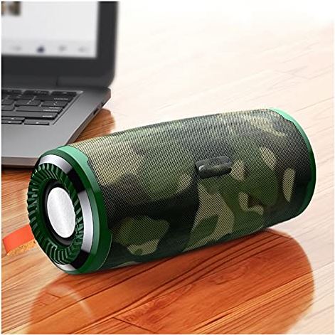 VDFSVDGHVHJ Computer Speakers Bluetooth-Compatible 5.0 Wireless Outdoor Speaker Bass Waterproof USB Speakers Support AUX TF Subwoofer Loudspeaker Computer PC Monitor Gaming Speakers (Color : Red) (Army Green)