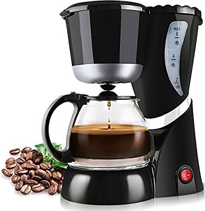 BOBRING Automatisch koffiezetapparaat, antidruppelsysteem, warmhoudfunctie, met duurzaam permanent filter, verwijderbaar filter en trechter 600 ml