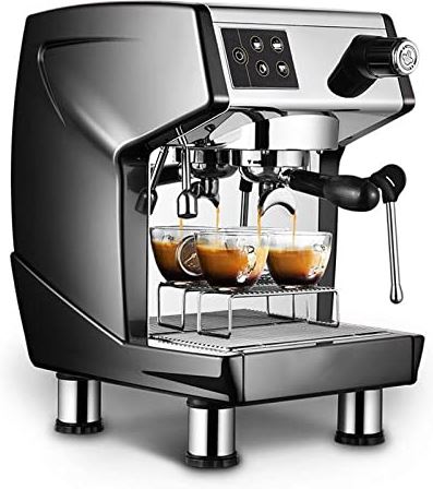 BOBRING Koffiemachine Espresso Commerciële Halfautomatische Versgemalen Melkopschuimer, Geborsteld Roestvrij Staal (Kleur: Rood) (Zwart)