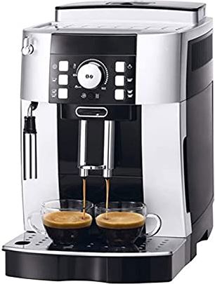 BOBRING Volautomatische espressomachine, koffiezetapparaat met stoom-melkschuimtimer en anti-druppelsysteem, herbruikbaar filter