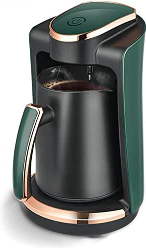 FHKBB Automatisch klein koffiezetapparaat, draagbaar compact koffiezetapparaat met herbruikbaar filter, verwarmingsplaat en koffiepot voor thuis en op kantoor, groen