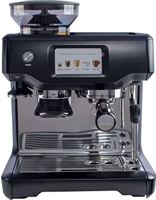 BOBRING Semi-automatische pompende Italiaanse espressomachine met molen en stoompijpje 1700W koffiezetapparaat voor Americano koffie of thee, roestvrij staal (kleur: zilver) (zwart)