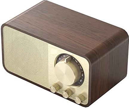 VDFSVDGHVHJ Wooden Retro Classic Soundbox Bluetooth-Compatible 5.0 Stereo Speaker Surround Super Bass Subwoofer Radio for Computer for Sport Beach Hiking Camping