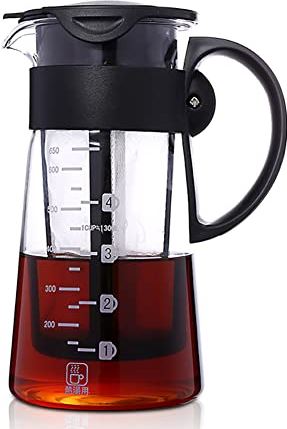 XFHuanHai Cold Brew Koffiezetapparaat Hittebestendig Borosilicaatglas Ijskoffie Pot voor Hete Koude Koffie Thee Punch Fruitdrank 650 ml
