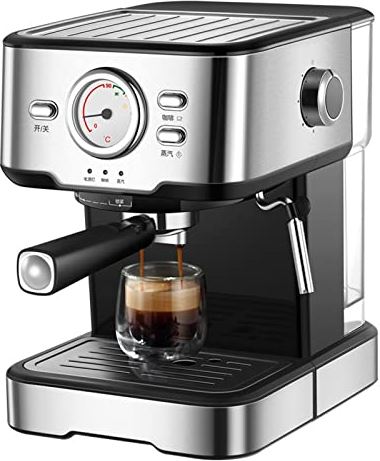 BOBRING Semi-automatisch koffiezetapparaat, huishoudelijke espressomachine 1050 W 20 bar pompdruk, met melkfother voor latte- en cappuccino-drankjes