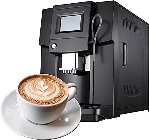BOBRING Automatische koffiemachine, koffie-espresso-cappuccino-apparaat met melkopschuimer Voorbereiding van warme dranken (kleur: rood) (zwart)