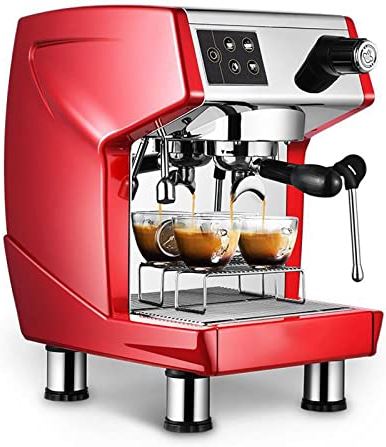 BOBRING Koffiemachine Espresso Commerciële Halfautomatische Versgemalen Melkopschuimer, Geborsteld Roestvrij Staal (Kleur: Rood) (Rood)