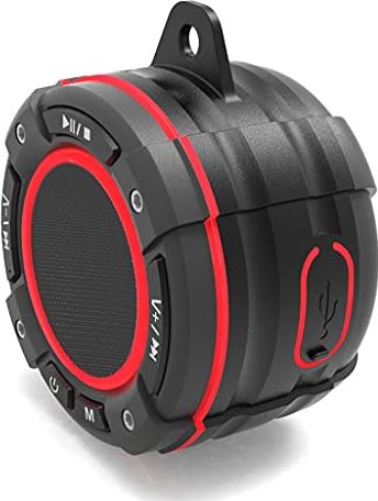RTYHASGHHH Seven-Level Waterproof Bluetooth Speaker Outdoor TWS Bluetooth Audio Sports Portable Suction Cup Radio with Light (Color : Black)