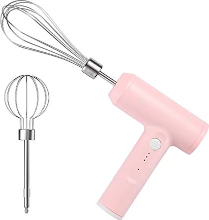 FMOPQ Elektrische Handmixer Crème Klopmixer Opladen Huishoudelijke Handheld Mini Bakgereedschap Elektrische Eierklopper (Kleur: Roze, Maat: 13.7x10.9x4cm) (Roze 13.7x10.9x4cm)
