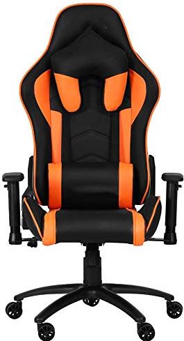 RTYHASGHHH Gaming Chair Racing Style Gaming Chair Ergonomic Leather Seat Rotating Adjustable PC Computer Video Game Chairs (Color : Red Size : 124-132x70x50cm) (Orange 124)