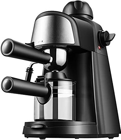FMOGGE Koffiezetapparaat Thuis Espressomachine Stoom Melkschuim Kleine Mini Halfautomatische Fancy Koffiezetapparaat Espressomachine (Zwart Vk)