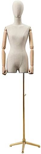 BJH Tailors dummy Female Mannequin Torso Body With Adjustable Height Tripod Stand | Dress Form Jewelry Display Stand With Head And Arms dressmakers dummy