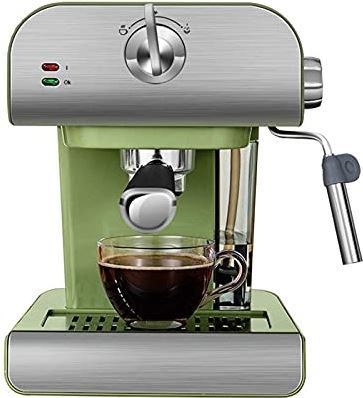 FMOGGE Koffiezetapparaat Retro Semi-Automatische Koffiemachine Thuiskantoor Klein Professioneel Espressoapparaat Met Melkopschuimer Draagbare 20Bar Koffiebrouwer (Groen)