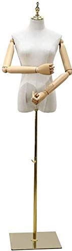 BJH Tailors dummy Mannequin Torso Body Adjustable Height 120-182cm With Wooden Arms | For Female Clothing Dress Jewelry Display dressmakers dummy