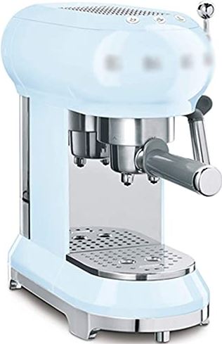 FMOGGE Koffiezetapparaat Snelle Verwarming Capsule-Koffiezetapparaat Voor Thuiskantoor Met Melkopschuimer Semi-Automatische Kleine Latte- En Cappuccinomaker Koffiezetapparaat (Blauw)