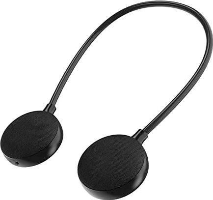 Morningmo Wearable Bluetooth-Kompatibel Nackhögtalare Flash Connection Super Bass Boombox Sound Box Zwart Wit InbyGD Mic Muziekluidsprekers Bluetooth-kompatibel
