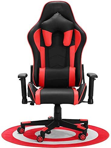 RTYHASGHHH Gaming Chair Racing Style Gaming Chair Ergonomic Leather Seat Rotating Adjustable PC Computer Video Game Chairs (Color : Red Size : 124-132x70x50cm) (Blue 124)