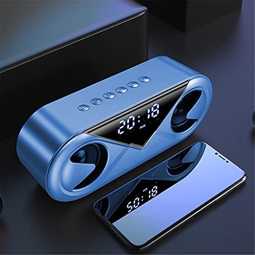 SCDMY Draadloze bluetooth-luidspreker hoog volume thuis wekker audio 3D surround subwoofer kleine draagbare buiten (Color : Blue)