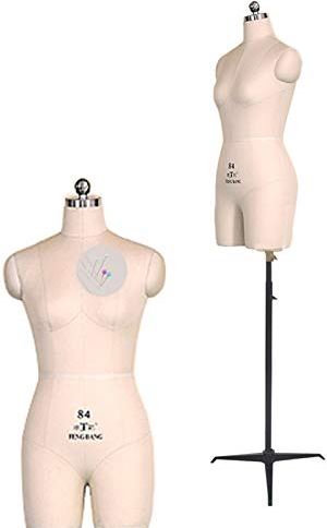 BJH Female Sewing Mannequin Torso, Foam Half Body Dressmakers Dummy Women Manikin with Tripod Stand, Height Adjustable: 150-180CM