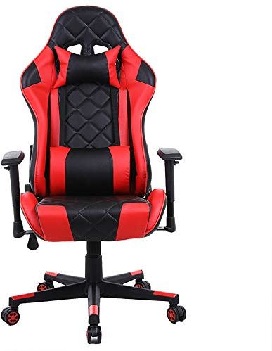 RTYHASGHHH Gaming Chair Reclining Lifting Rotating Gaming Chair Office Chair Racing Chair High-Back Leather Racing Supervisor Video Game Chairs (Color : Red Size : As Shown)