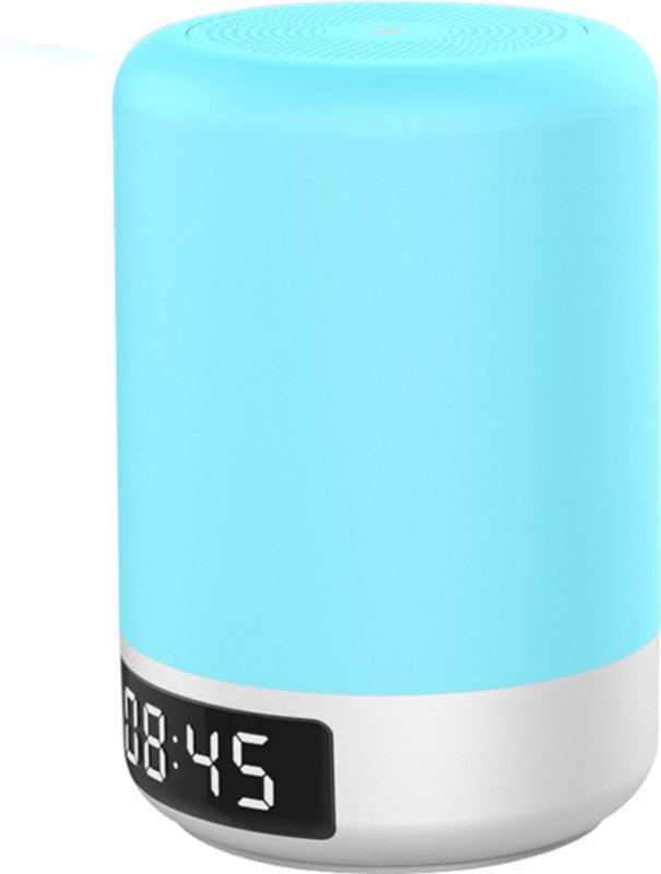 Vervox Nachtlamp - Digitale klok - Verschillende lichtkleuren - Oplaadbaar - Touch sensor - Bluetooth speaker