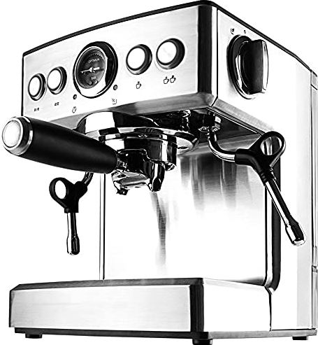 FMOGGE Semi-Automatische Espressomachines, Vermogen: 1150 W, 19 Bar Pomp Roestvrij Staal, Extractie, 2,1 L, Professionele Roestvrijstalen Compacte Espressomachine Voor Espresso, Latte En Cappuccino