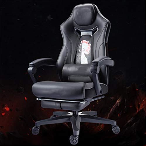RTYHASGHHH Gaming Chair Gaming Chair Home Seat Boss Chair Lift Chair Backrest Swivel Chair Gaming Chair Reclining Computer Chair Video Game Chairs (Color : Black 1 Size : One Size) (Black 2 One size)