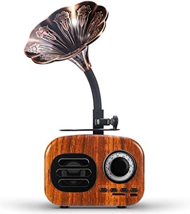 SCDMY Bluetooth -luidspreker retro houten draagtas draadloze luidspreker buitengeluidssysteem TF FM Radiomuziek Mp3 Subwoofer (Color : A, Size : As the picture shows)