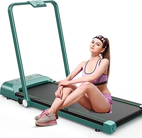 ZHJFDJ ZIRUIGONG Home Folding Walking Treadmill, regelbare leuningen en afstandsbediening, verstelbare snelheid van 1 6 km/h, professionele thuis lopen loopband, zwart (Color : Green)