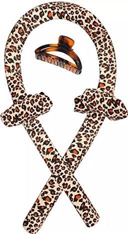 CHUANCHUAN Xxjun Store Slapen krullenijzer zonder pijnloze haarkrulspelden slapende zachte krulbar wave formers Diy Vrouwen haar styling tool (Color : Leopard)