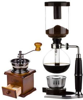 FMOGGE Huishoudelijke Glazen Sifon Handmatig Gekookt Koffiezetapparaat, 3 Kopjes Filterkoffiezetapparaat, Hittebestendige Kleine Slijpmachine