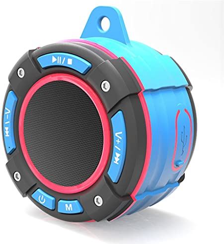 SCDMY N/A Zeven niveaus waterdichte bluetooth speaker outdoor TWS bluetooth audio sport draagbare zuignap radio met licht (Color : Blue)