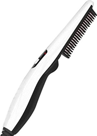 FMOPQ Multifunctionele Styling Kam Baard Stijltang Haar Styler Elektrische Hot Comb Hair Straightening Curling Brush (Kleur: Wit, Maat: Eén maat) (Wit Eén maat)