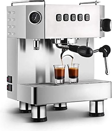 BOBRING Commerciële Koffiezetapparaat, Semi-automatische Koffie Fornuis Espresso Koffiezetapparaat met Dubbele Pomp en Melkschuim Fother voor Melk Thee Winkel Hotel